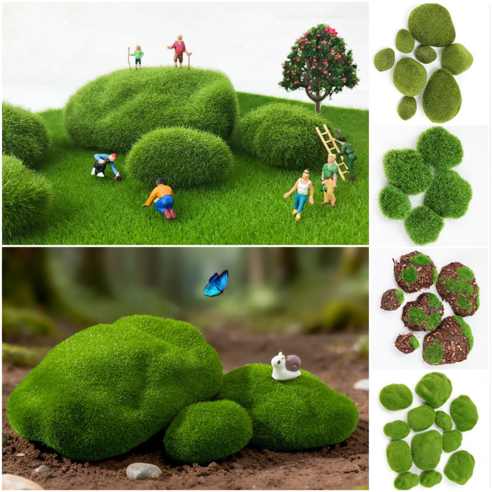 2/4/6/10PCS 녹색 인공 이끼 돌 마이크로 풍경 - Planted Aquarium Moss 리뷰 및 가격