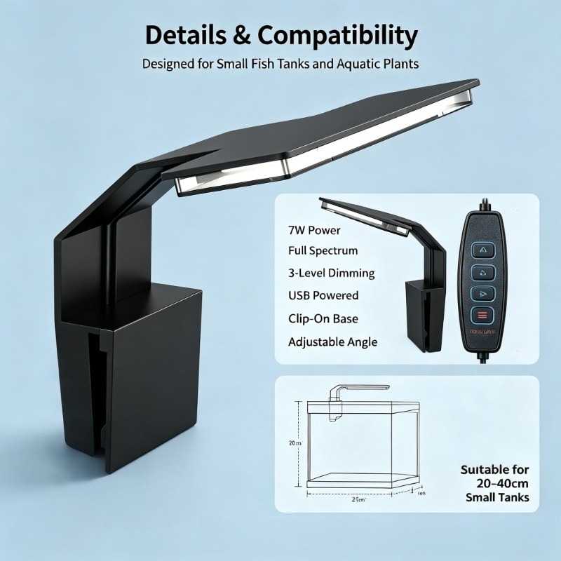 USB 수족관 LED 어항 조명, 소형 수족관 수생 식 - Aquarium Planted Tank Light 리뷰 및 가격